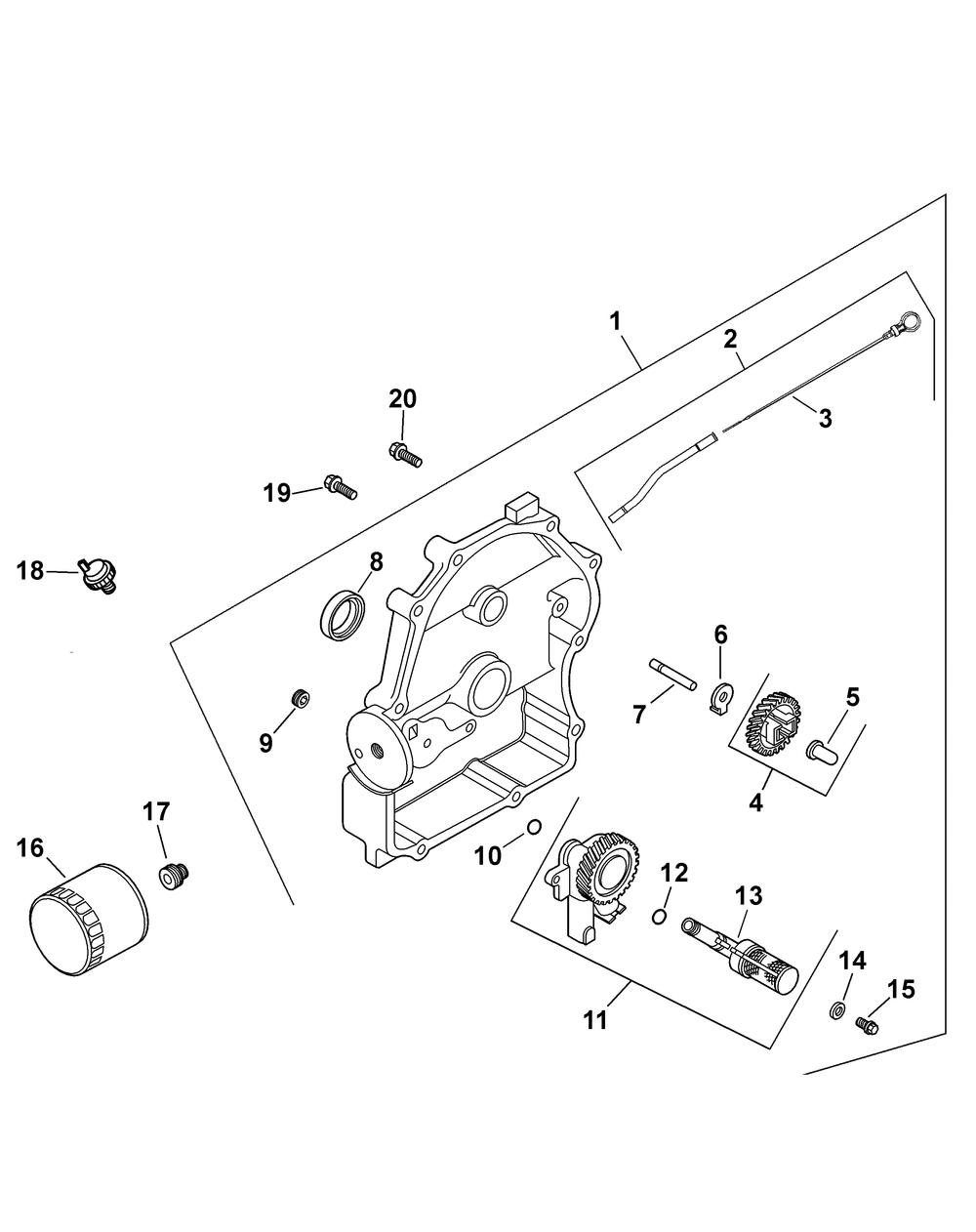 Kohler Oil Pan-Lubrication Diagram and Parts List for 467 4X4-1B027G-1B028G-37ACD710-After Cub Cadet Lawn Tractor Accessories